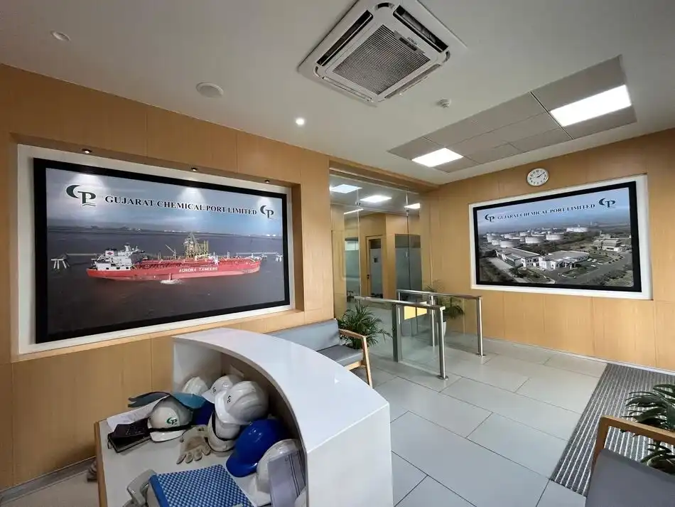 GCPL Dahej project, Gujarat Chemical Port Limited interiors, K9 Interiors GCPL, industrial interior design Dahej, port office interiors Gujarat, infrastructure interior solutions, K9 Interiors projects, chemical port office design