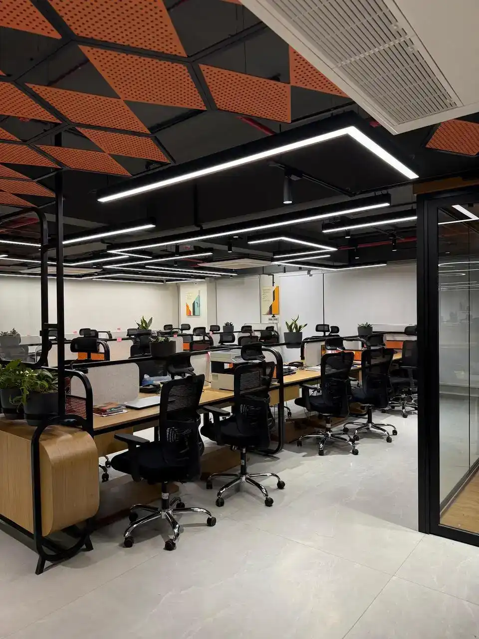 Authentic Group of Companies interiors, K9 Interiors project, corporate office interior design, commercial interior solutions Gujarat, turnkey interior projects India, K9 Interiors portfolio, office design execution, workspace interiors