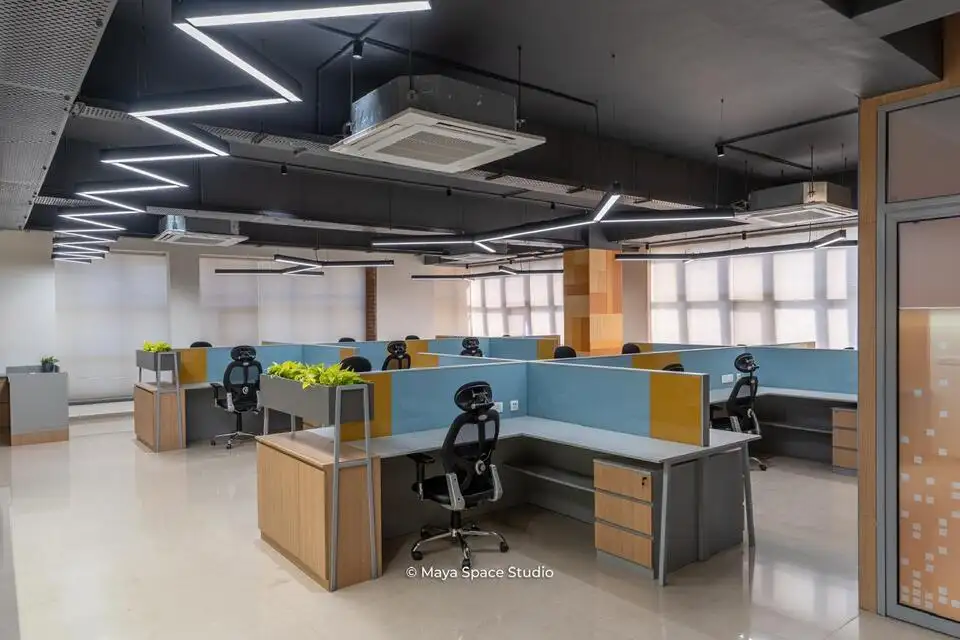 Ranishow Metrology interiors, K9 Interiors industrial project, metrology lab interior design, precision workspace interiors, industrial office interiors Gujarat, K9 Interiors portfolio, laboratory interior solutions, technical workspace design India,