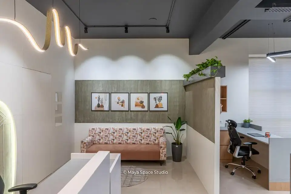 Ranishow Metrology interiors, K9 Interiors industrial project, metrology lab interior design, precision workspace interiors, industrial office interiors Gujarat, K9 Interiors portfolio, laboratory interior solutions, technical workspace design India,