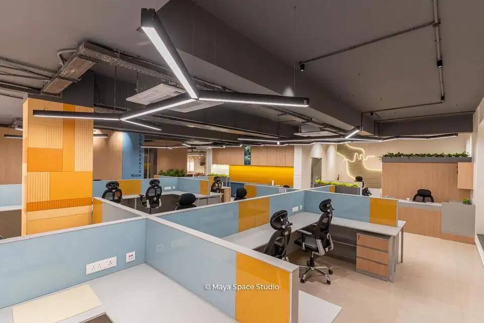 Ranishow Metrology interiors, K9 Interiors industrial project, metrology lab interior design, precision workspace interiors, industrial office interiors Gujarat, K9 Interiors portfolio, laboratory interior solutions, technical workspace design India,