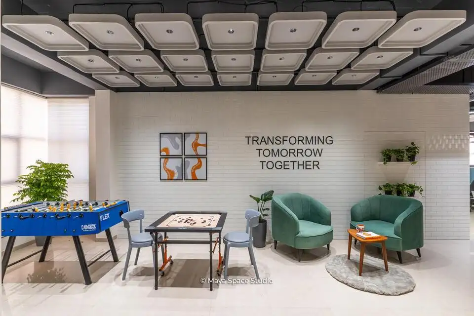 Ranishow Metrology interiors, K9 Interiors industrial project, metrology lab interior design, precision workspace interiors, industrial office interiors Gujarat, K9 Interiors portfolio, laboratory interior solutions, technical workspace design India,